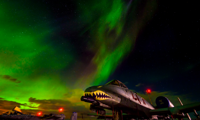 Illustration for article titled Forward Deployed A-10 Warthogs Bathe Under The Aurora Borealis In Estonia